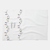 レトロストリングライツメリークリスマス キッチンタオル (横)