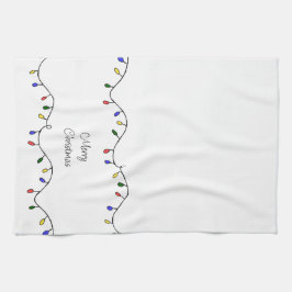 レトロストリングライツメリークリスマス キッチンタオル