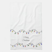 レトロストリングライツメリークリスマス キッチンタオル (縦)