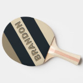 レトロストリー砂漠はっきりした三ストライプつの 卓球ラケット (横)