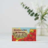 レトロストロベリーアートレシピラベルテンプレート事業 名刺 (スタンド正面)