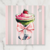 レトロストロベリーパーフェクトマッチァピンクボウブライダルシャワー フェイバータグ (裏面)