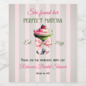 レトロストロベリーパーフェクトマッチャピンクボウブライダルシャワー ワインラベル (シングルラベル)