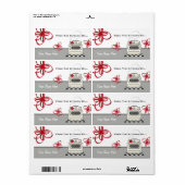 レトロストーブ赤いキッチンから… ラベル (フルシート)