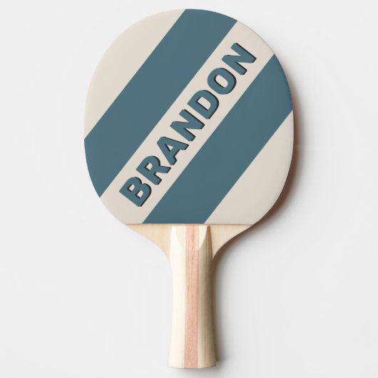 レトロストームはっきりした3ストライプ名 卓球ラケット (正面)