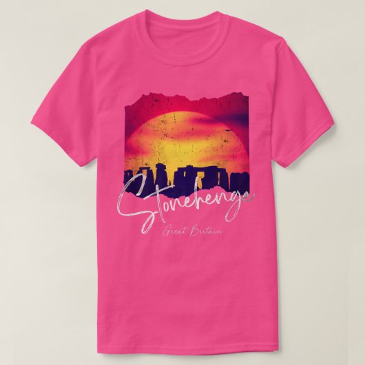 レトロストーンヘンジEngland土産 – Stonehenge At Tシャツ (デザイン正面)
