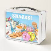 レトロスナック食品デザート メタルランチボックス (正面)