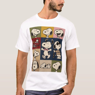 レトロスヌーピー時代のツアー、漫画の犬のクリップアートデザイン Tシャツ