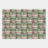 レトロスノーウィークリスマスハウス ラッピングペーパーシート (正面3)