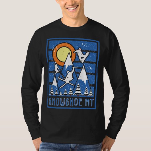 レトロスノーシューマウンテンスキー Tシャツ (正面)