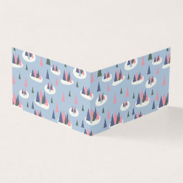 レトロスノーツリーホリデーギフトエンクロージャカード