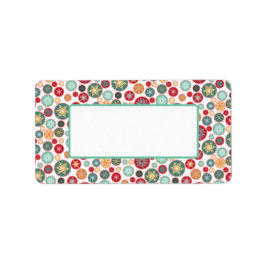 レトロスノーフレーククリスマスメーリングまたはギフト ラベル