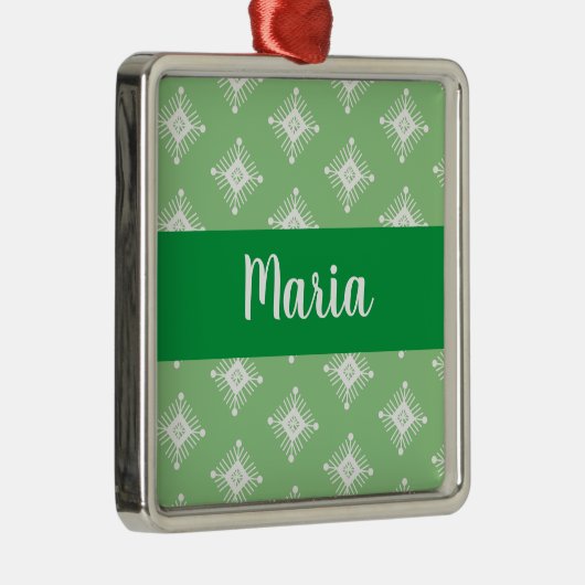 レトロスノーフレークデザインクリスマスプレゼント メタルオーナメント (右)