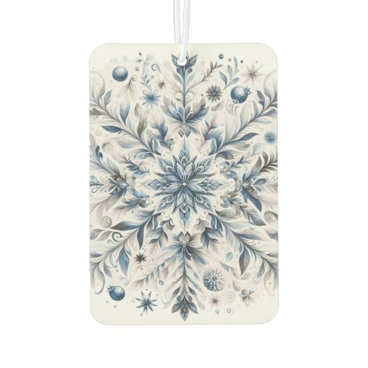 レトロスノーフレーク冬パターン カーエアーフレッシュナー (裏面)