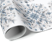 レトロスノーフレーク冬パターン ラッピングペーパー (ロールコーナー)