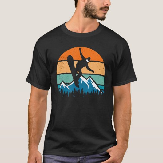 レトロスノーボーダースノーボード Tシャツ (正面)