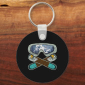 レトロスノーボーディングゴーグルイーグルスノーボーダースノーブ キーホルダー (正面)