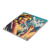 レトロスノーボードガール タイル (側面)