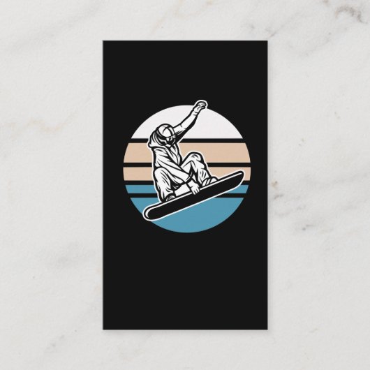 レトロスノーボードジャンプスノーボード冬季スポーツ 名刺 (正面)