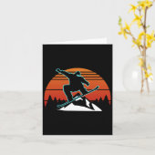 レトロスノーボードスノーボーダーギフトウィンタースポーツSn カード (黄色い花)