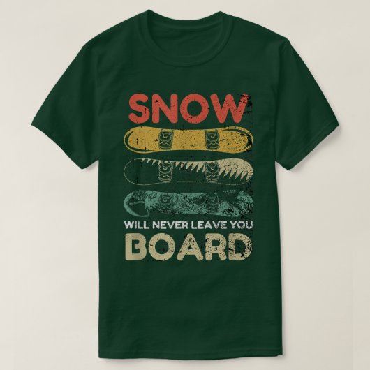 レトロスノーボードスノーボーダースノーボード Tシャツ (デザイン正面)