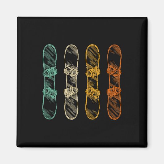 レトロスノーボード マグネット (正面)