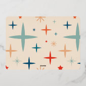 レトロスパークル 幸せな新年 ワンフォト ゴールド 箔シーズンカード (裏面)