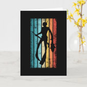 レトロスピアフィッシャーダイバーパパ用スピアフィッシングギフト カード (黄色い花)