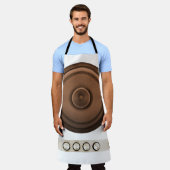 レトロスピーカー：ブラウン、孤立した白。 エプロン (着用した状態)