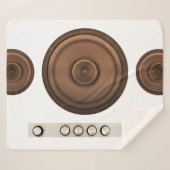 レトロスピーカー：ブラウン、孤立した白。 シェルパブランケット (正面(横))