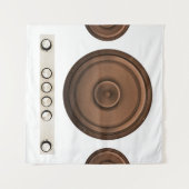 レトロスピーカー:ブラウン、孤立した白。 タペストリー (正面(横))