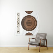 レトロスピーカー:ブラウン、孤立した白。 タペストリー (インサイチュ(横))