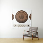 レトロスピーカー:ブラウン、孤立した白。 タペストリー (インサイチュ)