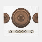 レトロスピーカー：ブラウン、孤立した白。 フリースブランケット (正面(横))