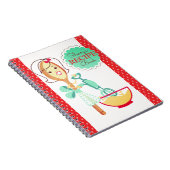 レトロスプーンベーキングガールクックブックレシピノート ノートブック (右側)