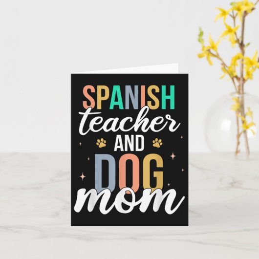 レトロスペインの先生&amp；ドッグママファーストおもしろいダ カード (黄色い花)