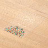 レトロスペインの抽象芸術フローラマンダラ結婚ズ アクリル招待状 (レイダウン)