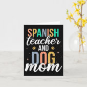 レトロスペイン語教師＆犬ママ 面白い最初の学校の日 カード (黄色い花)