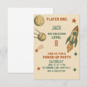 レトロスペースゲーマー誕生日招待状 - 男の子用 招待状 (正面/裏面)