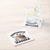 レトロスポオクタク先生ハロウィーン幽霊 スクエアペーパーコースター (インサイチュ)