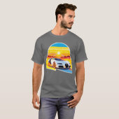 レトロスポーツカーデザイン 女子 レトロ Tシャツ (正面フル)