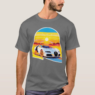 レトロスポーツカーデザイン 女子 レトロ Tシャツ