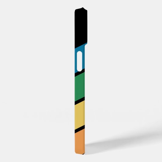 レトロスポーティストライプレインボーと名前ブラック Case-Mate iPhoneケース (裏面 / 右)