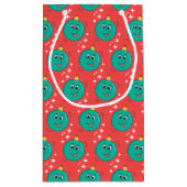 レトロスマイリークリスマスボール漫画 スモールペーパーバッグ (裏面)