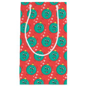 レトロスマイリークリスマスボール漫画 スモールペーパーバッグ (正面)