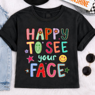 レトロスマイルグラフィックTシャツ 見たら嬉しい顔 Tシャツ