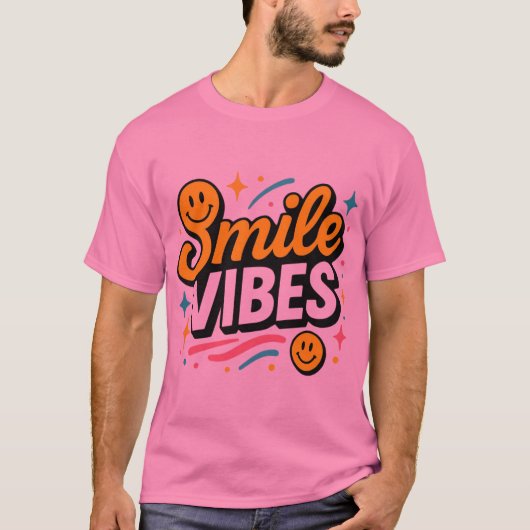 レトロスマイルデザイン Tシャツ (正面)