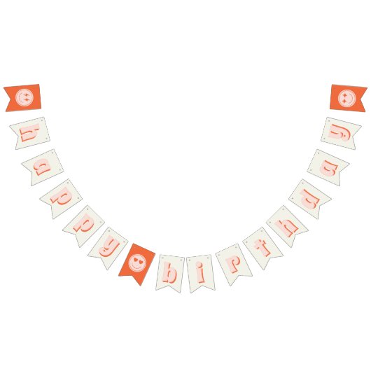 レトロスマイルハッピーバースデー バンティングフラッグ (全)