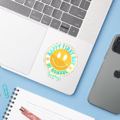 レトロスマイルフェイス ハッピー初登校 シール (ノートパソコンとiPhone)