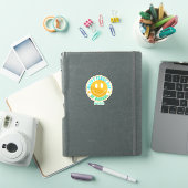 レトロスマイルフェイス ハッピー初登校 シール (iPadカバー)